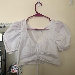 White Milkmaid Puff Sleeve Blouse